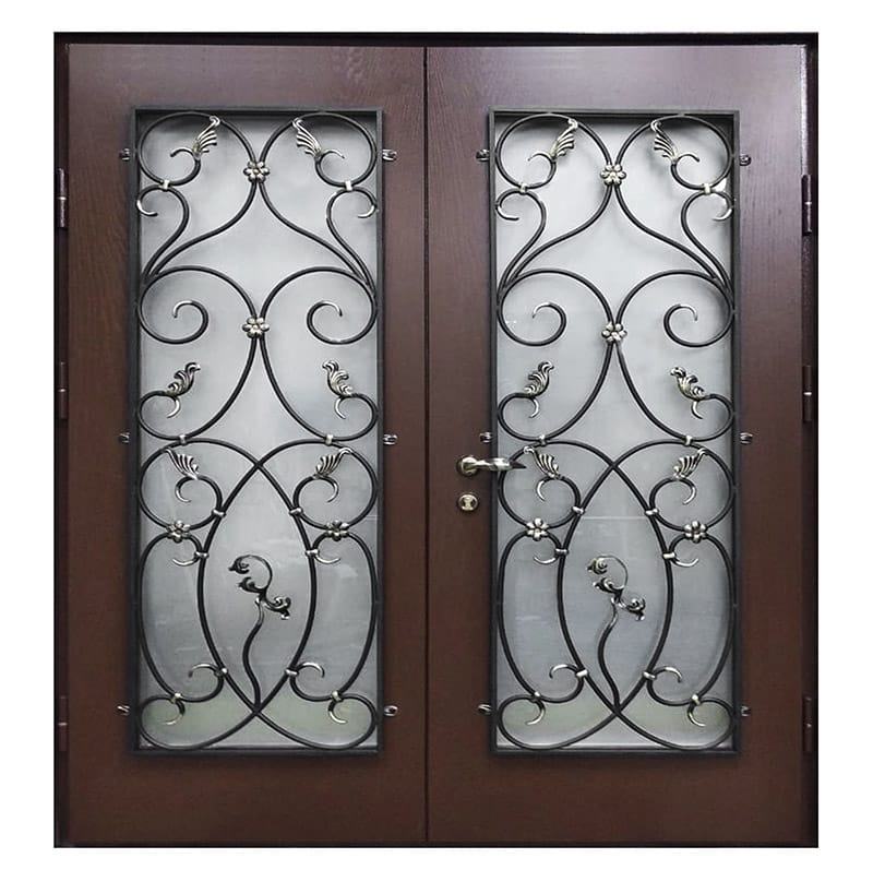 Железная входная дверь МДФ/МДФ с ковкой 1705