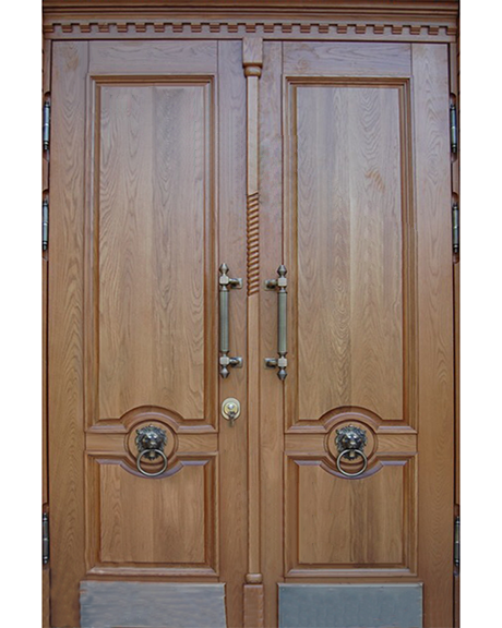 Металлическая входная двустворчатая дверь МДФ/МДФ 3081