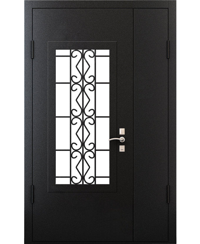 Дверь тамбурная стальная входная порошок с ковкой 2016