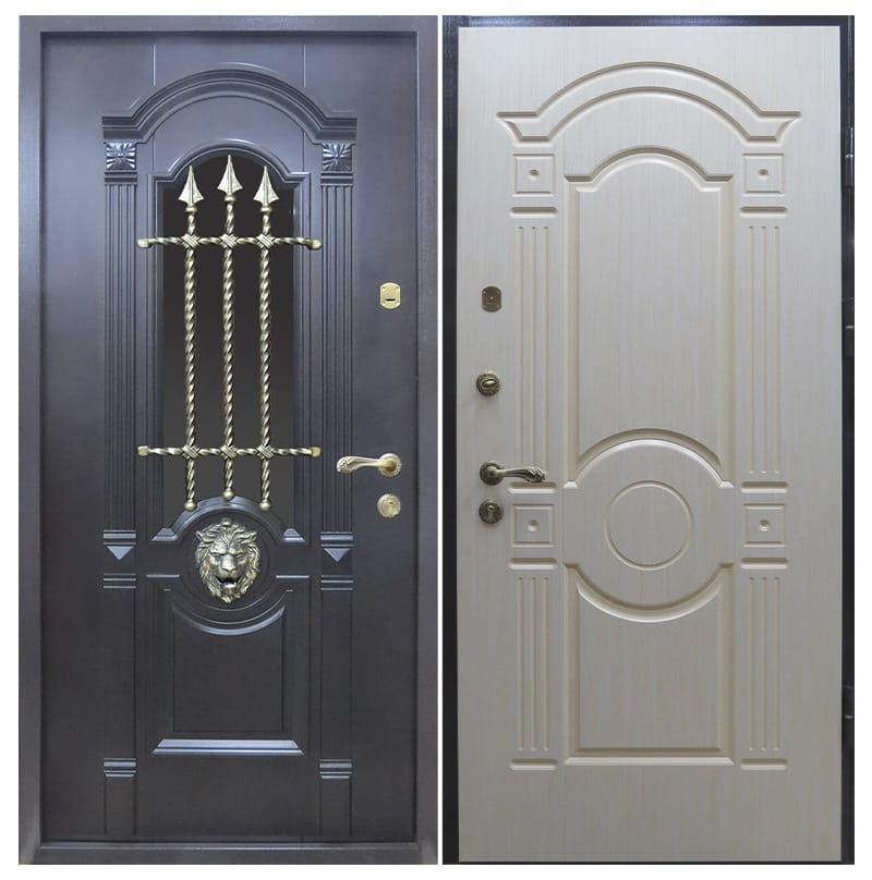 Металлическая дверь МДФ/МДФ с ковкой 1713