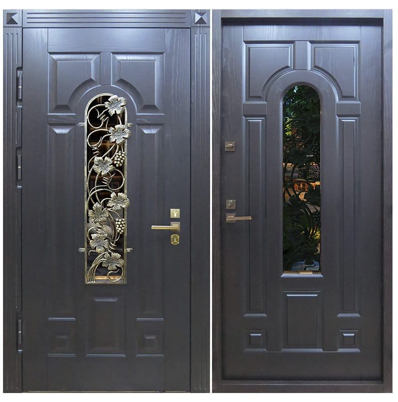 Входная дверь МДФ/МДФ с ковкой 1702