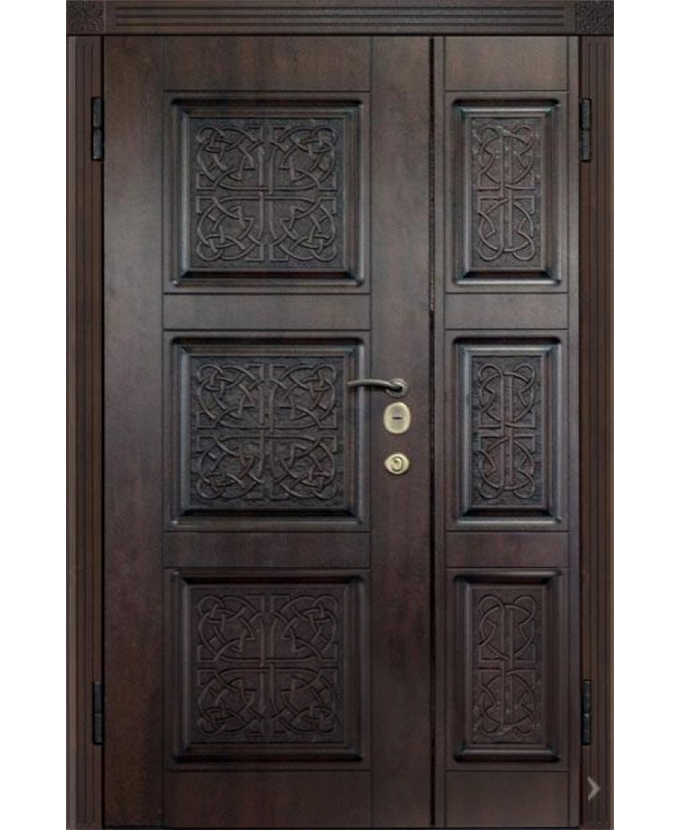 Железная двустворчатая дверь МДФ/МДФ 3086