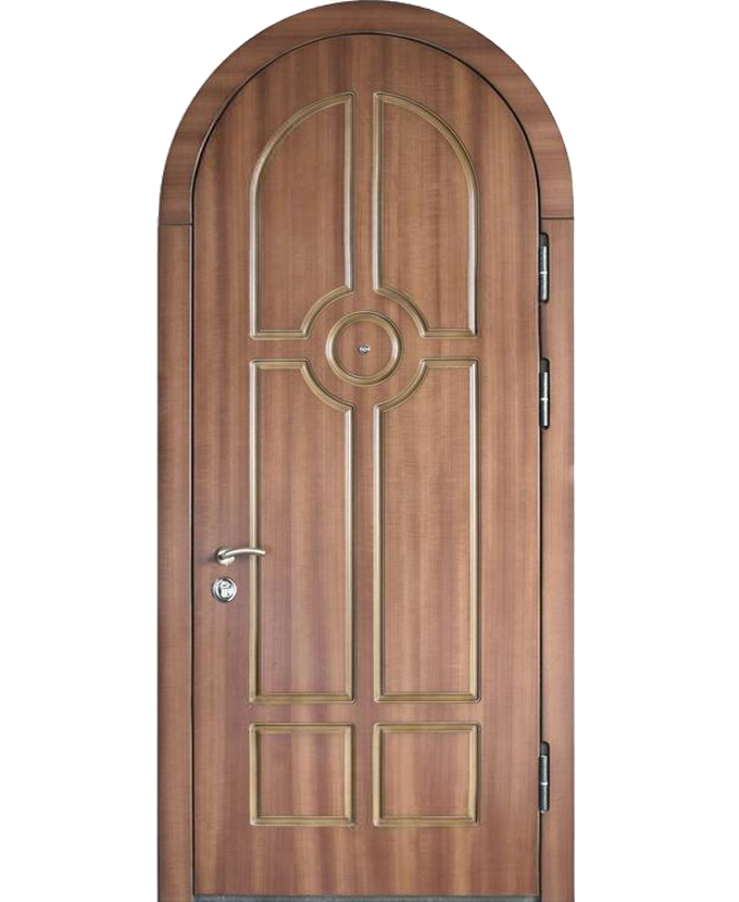 Стальная входная арочная дверь МДФ 1114